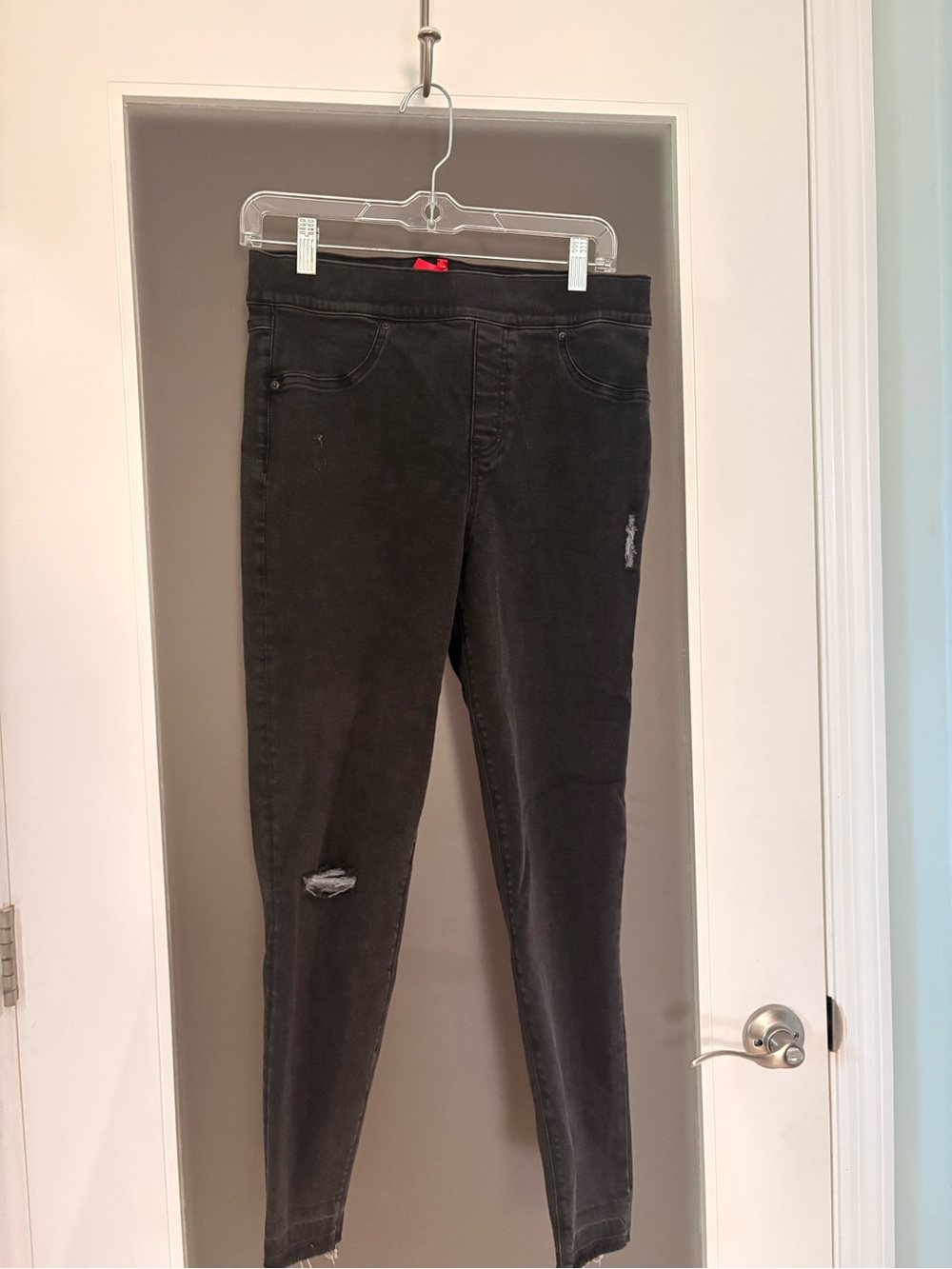 SPANX Black Skinny Distressed Jeans